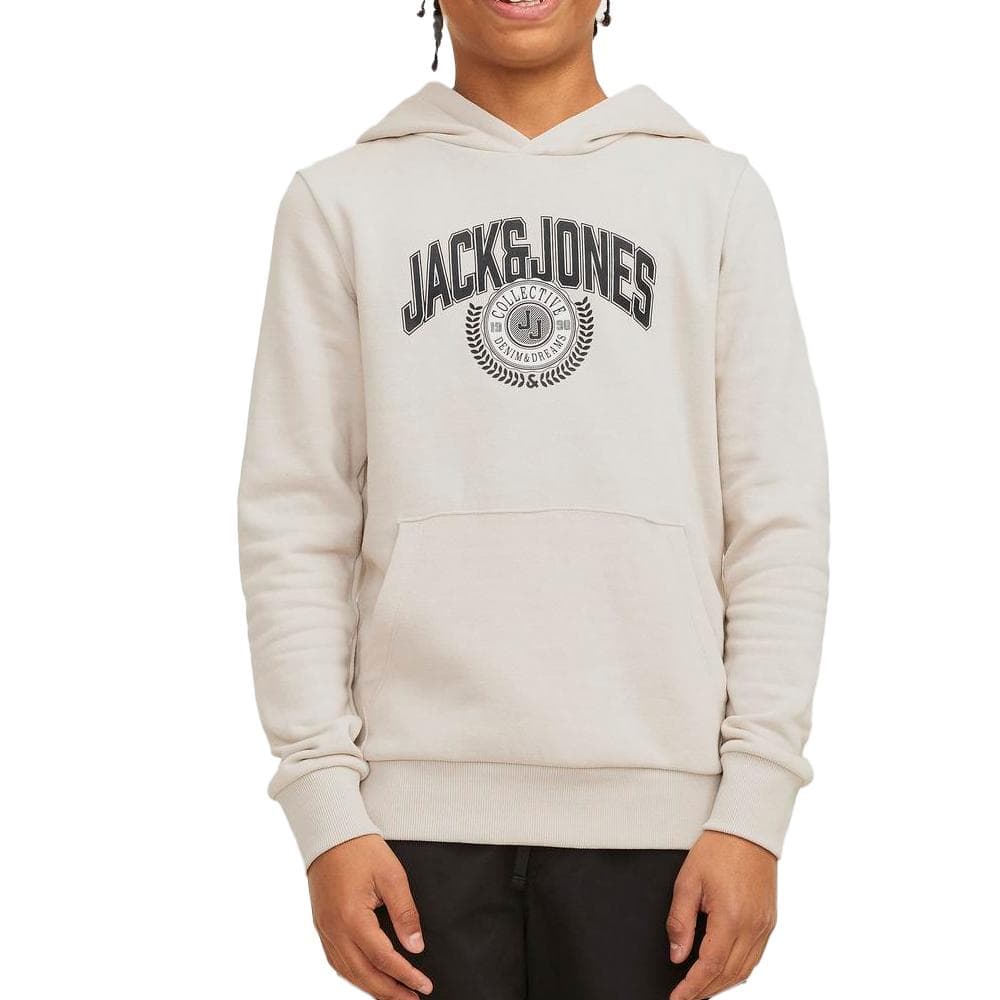 Sweat à Capuche Écru Garçon Jack & Jones Varsity Branding 1