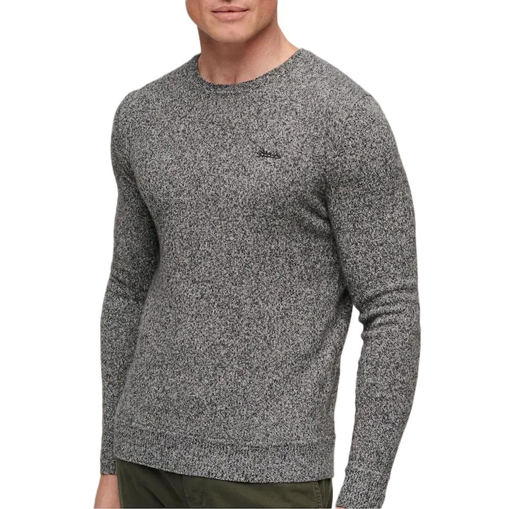 Pull Gris Chiné Homme Superdry Essential Slim Fit Jumper 1