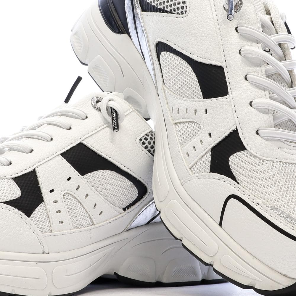Baskets Blanches/Grises/Noires Femme Marco Tozzi Comb 7