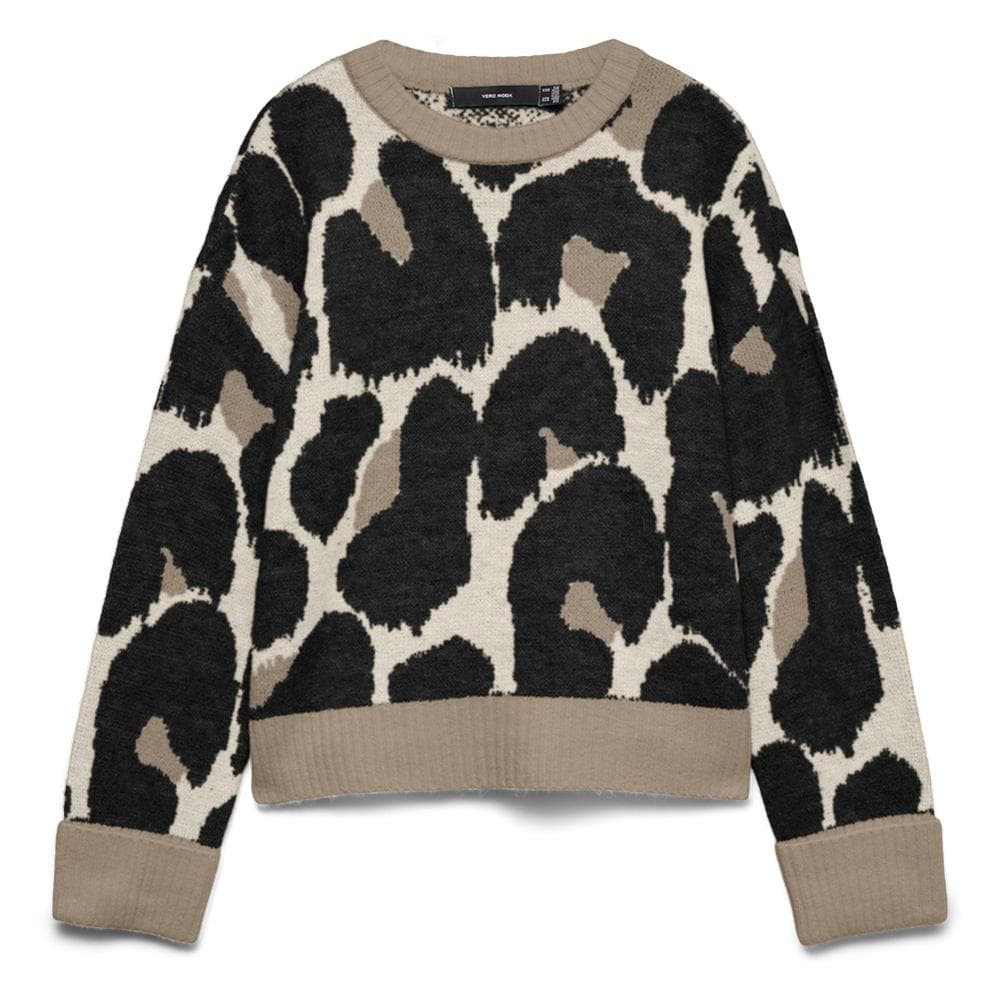 Pull Noir/Beige Femme Vero Moda Leonie 1