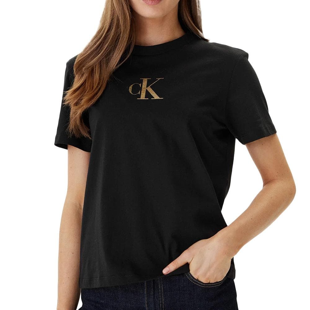 T-Shirt Noir Femme Calvin Klein Jeans LV047E804GS 1