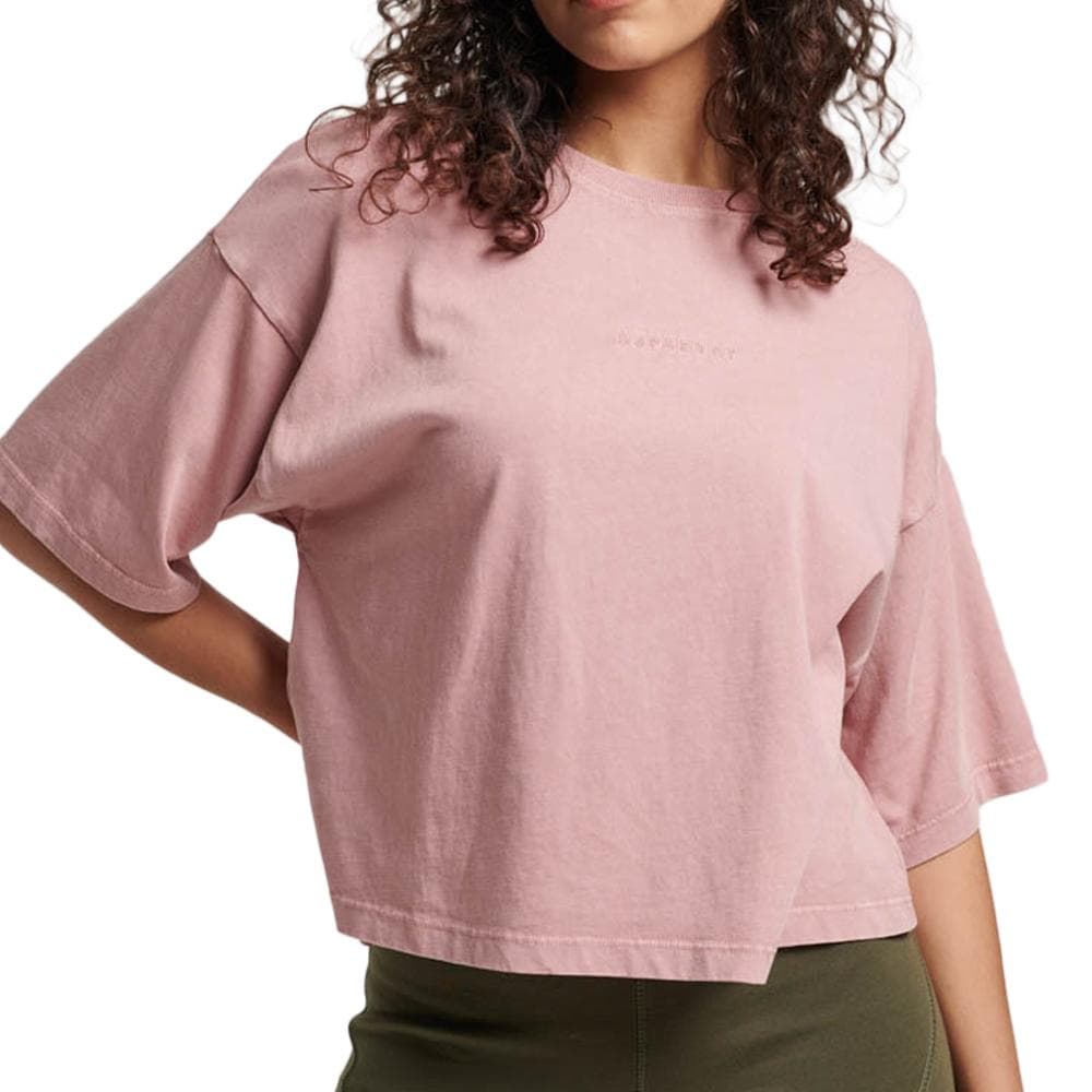 T-shirt Rose Femme Superdry Micro Logo 1
