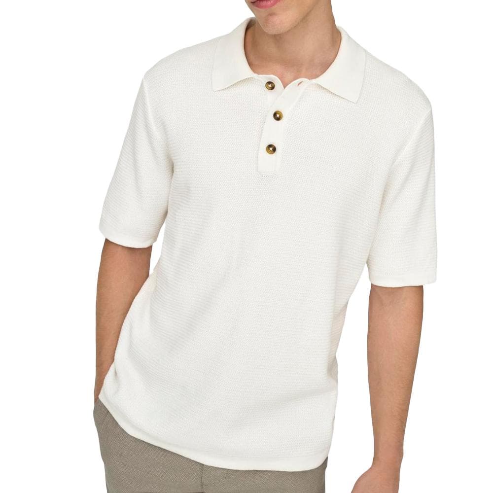 Polo Blanc Homme Only & Sons Seric Reg 1