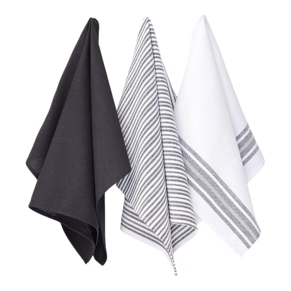Lot De 3 Torchons Imprimé Noir Today Essential 1