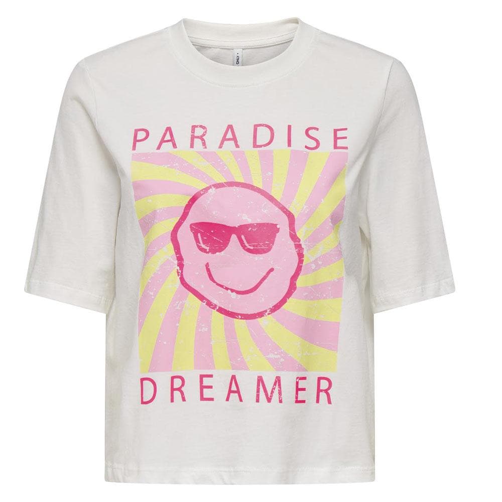 T-shirt Blanc Fille Kids ONLY Carty-sun 1