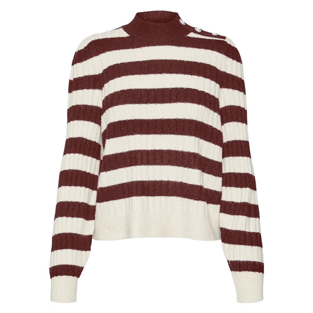 Pull Rayures Bordeaux/Blanc Femme Vero Moda Melya 1