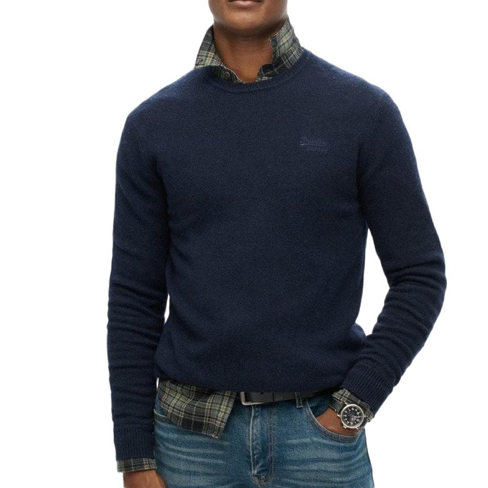 Pull Marine Homme Superdry Essential Slim Fit Crew Jumper 1