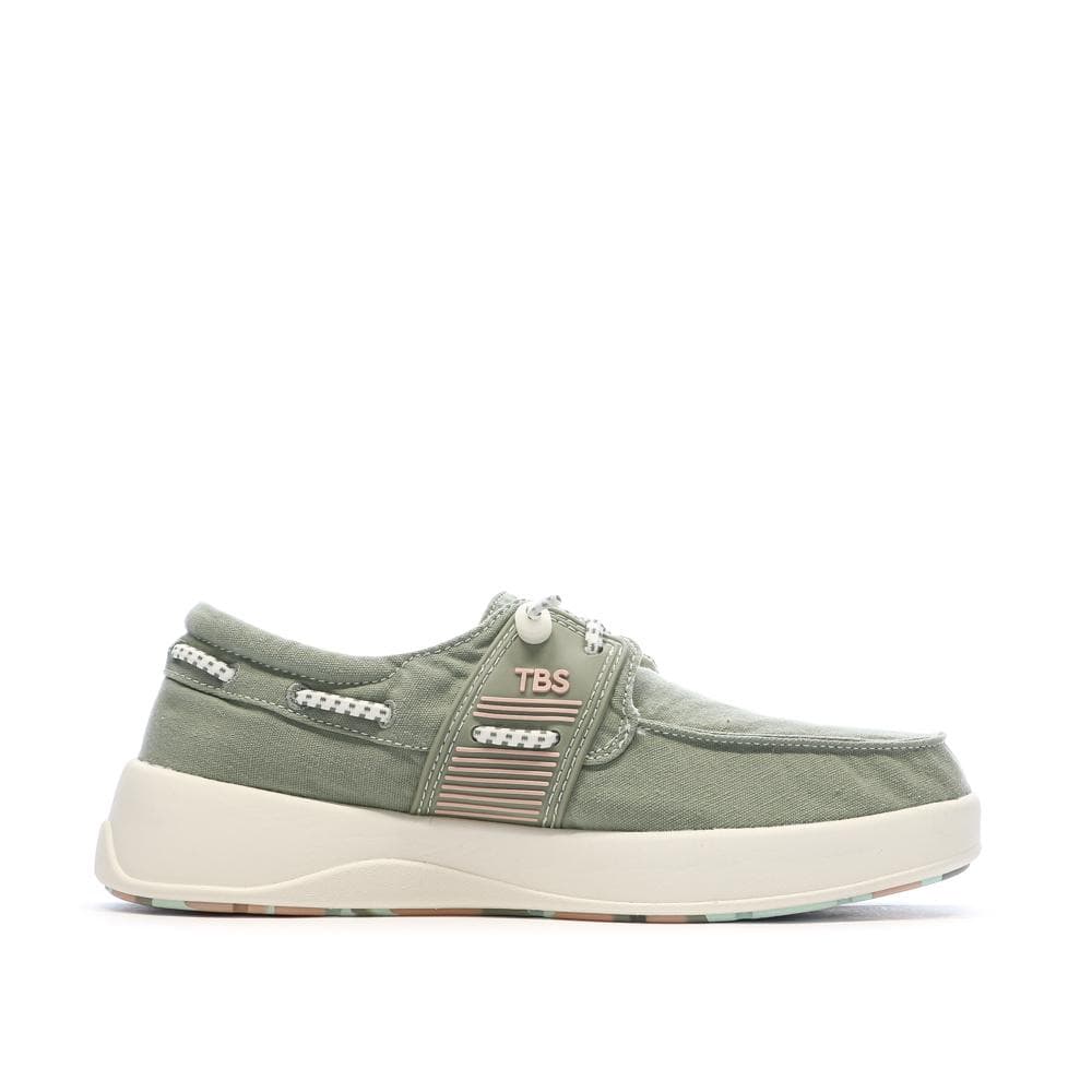 Chaussures bateau Vert Femme TBS Cotton Canvas Argile 2