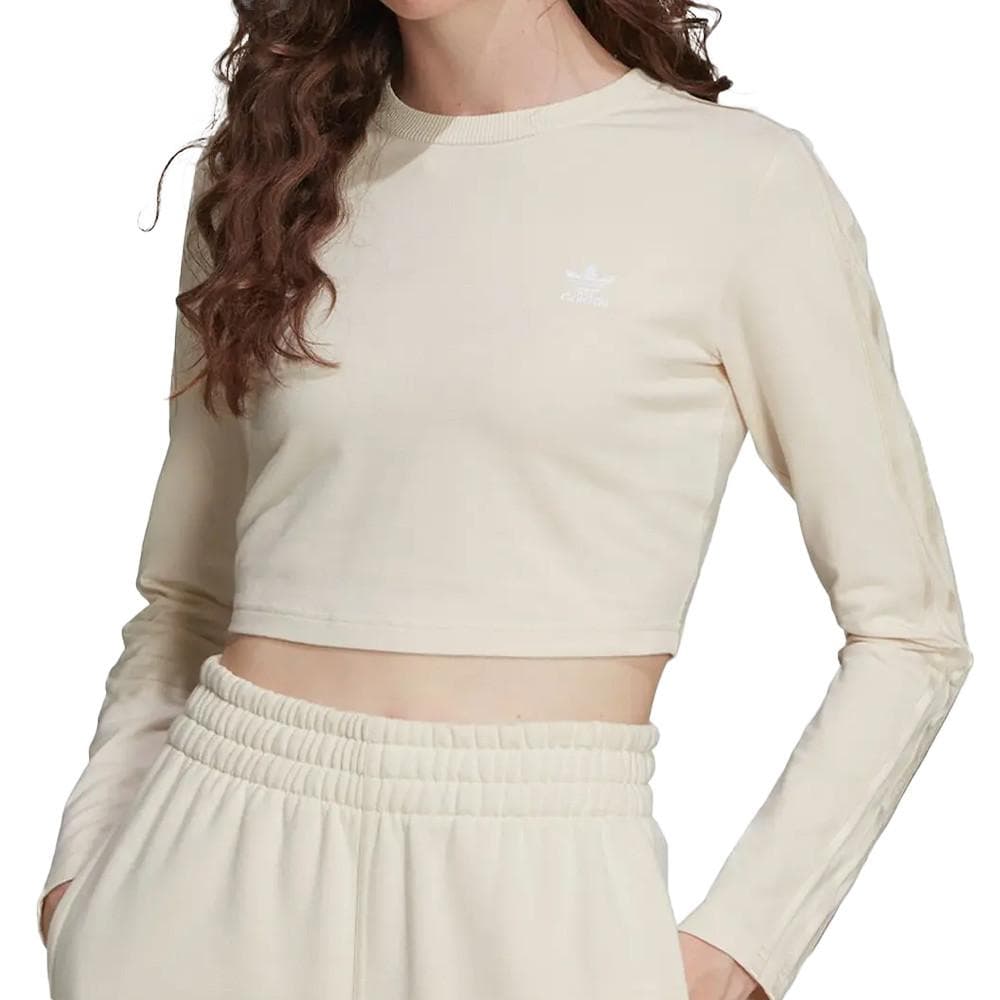 T-shirt manches longues Beige Femme Adidas Crop 1