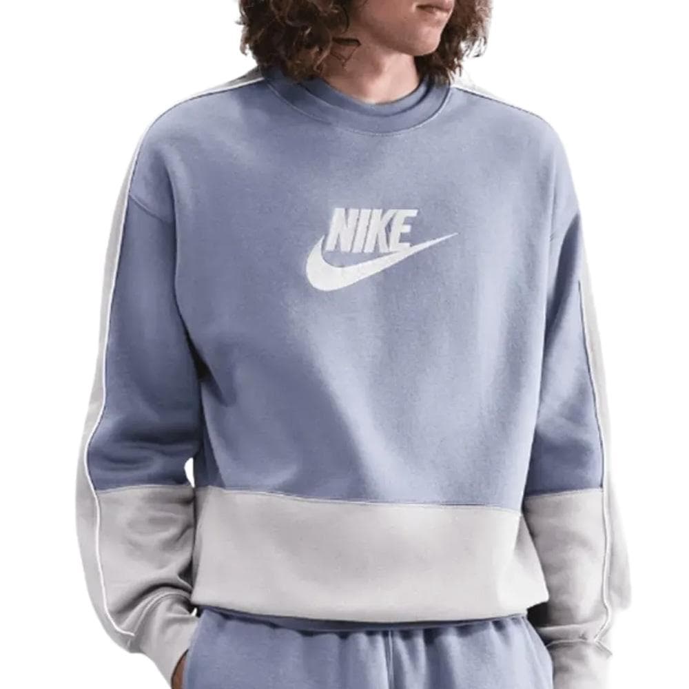 Sweat Gris/Bleu Homme Nike Fleece 1