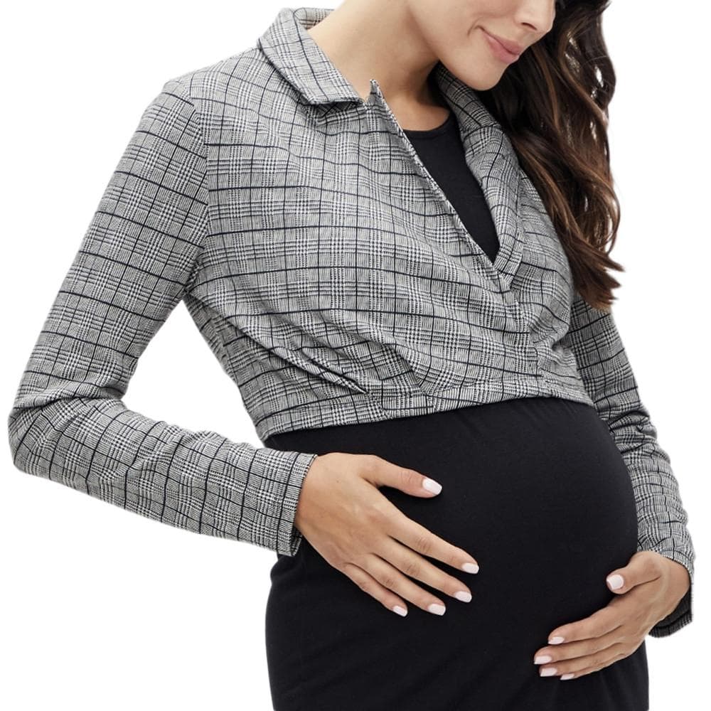 Blazer de Grossesse Gris/Noir Femme Mamalicious Noelli 1