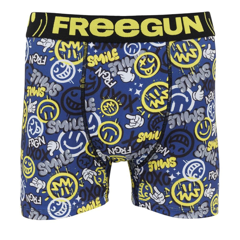 Boxer Bleu/Jaune Garçon Freegun Smile 1