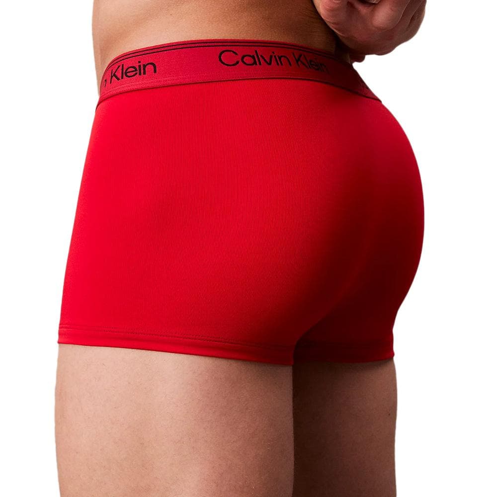 X3 Boxers Noir/Rouge/Gris Homme Calvin Klein Jeans Low Rise Trunk 3