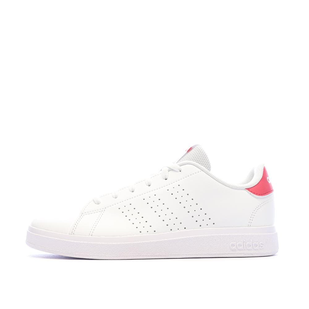 Baskets Blanc/Rose Fille Adidas Advantage 1