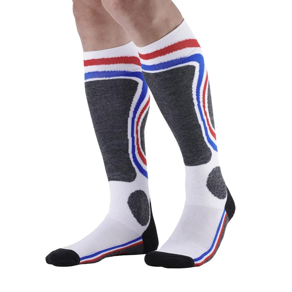 X1 Paire de Chaussettes Blanc/Rouge Mixte Ski French 1