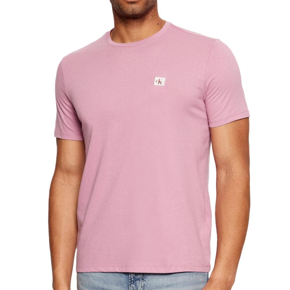 T-Shirt Rose Homme Calvin Klein Jeans Badge 30s 1