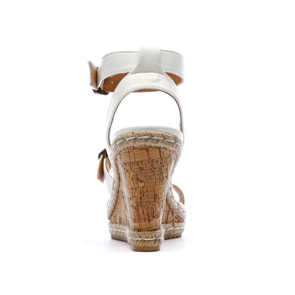 Sandales Compensée Blanches Femme Chattawak Summer Camel 3