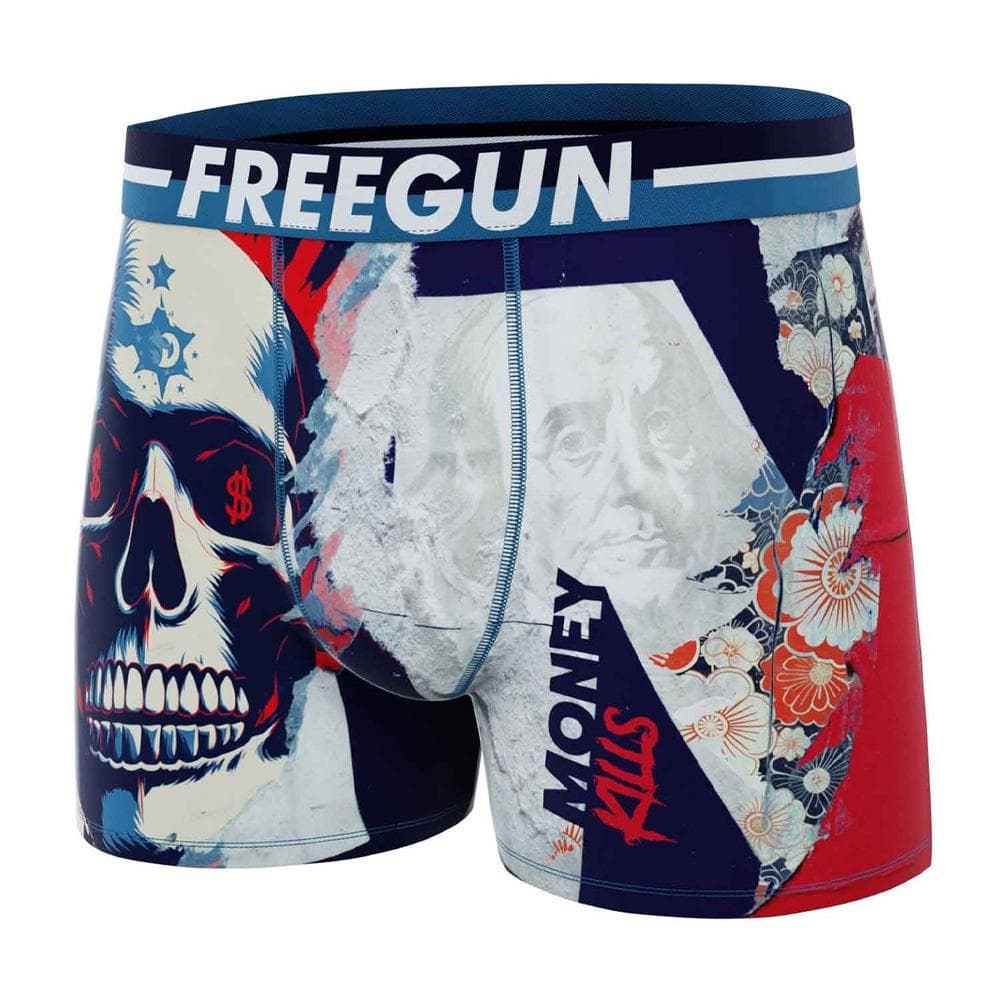 Boxer Gris/Marine Homme Freegun Microfibre 1
