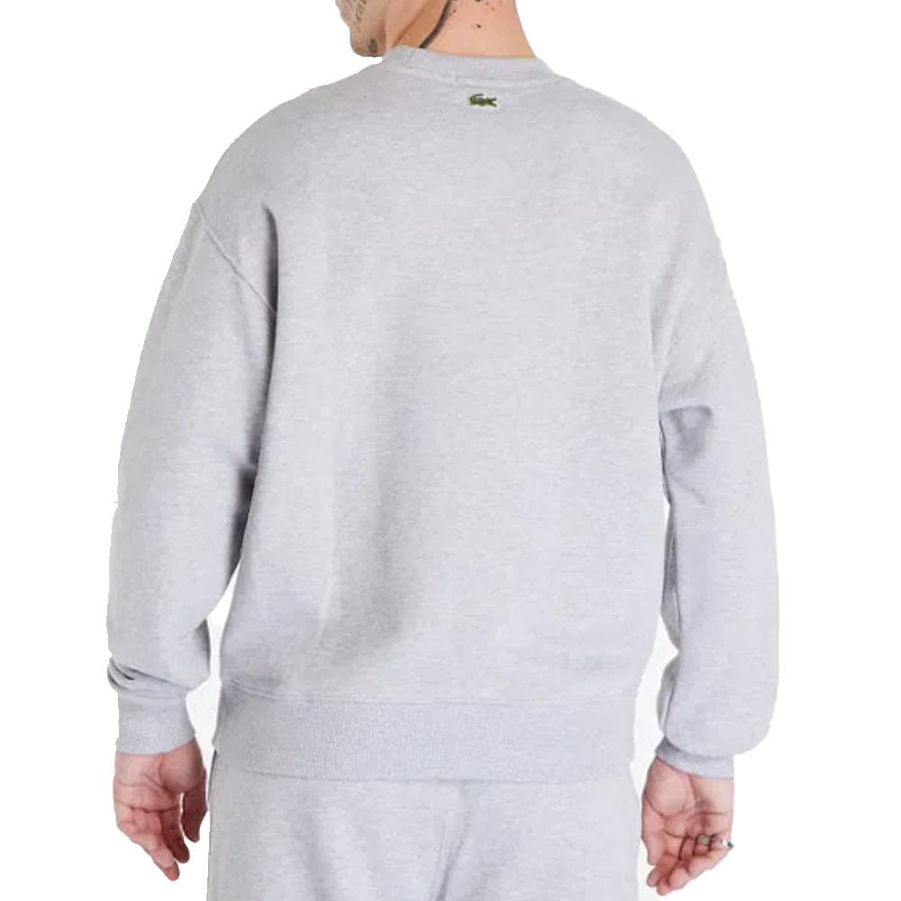 Sweat Gris Homme Lacoste loose fit avec badge crocodile 2