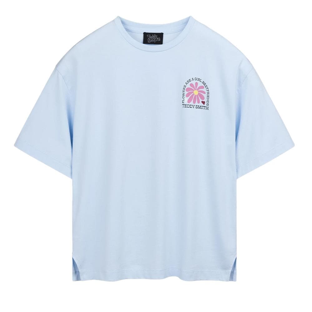 T-Shirt Bleu Femme Teddy Smith Flowa 1