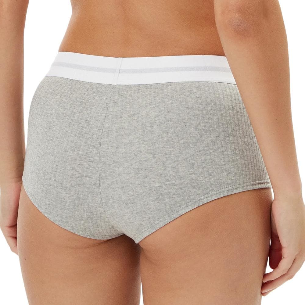 Shorty Gris Clair/Blanc Femme Calvin Klein Jeans Boyshort 2