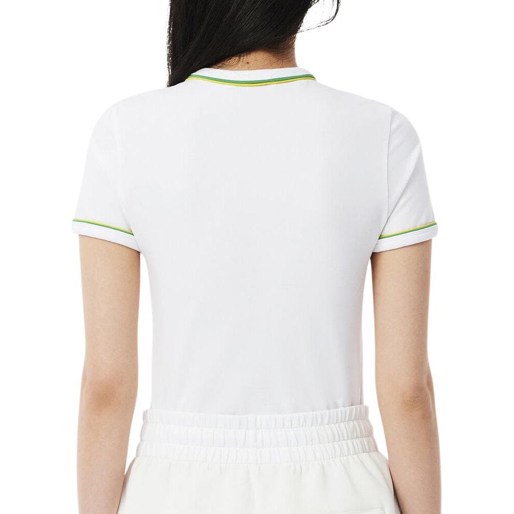 T-shirt Blanc Femme Lacoste Contrast Accent 2