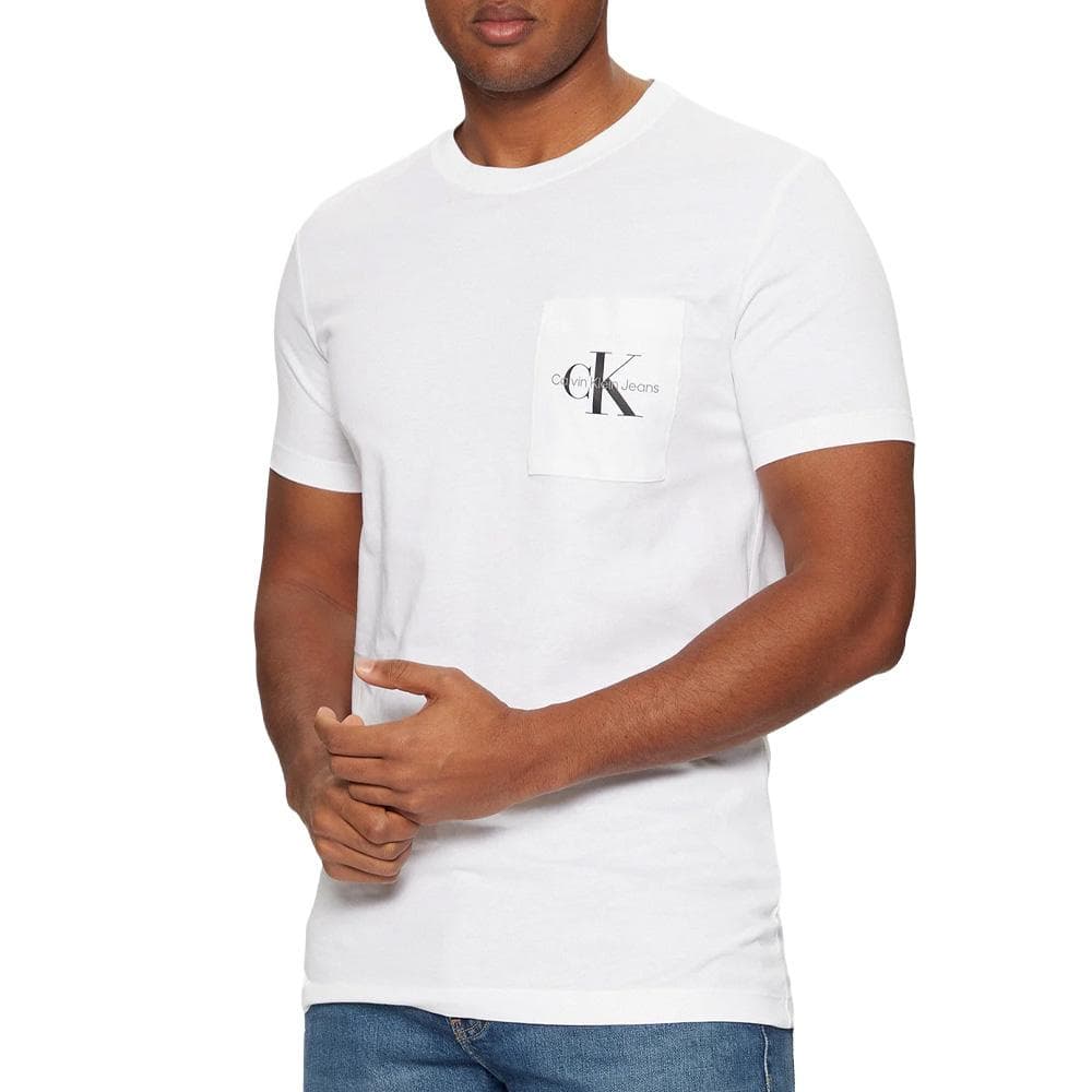 T-Shirt Blanc Homme Calvin Klein Jeans Core Monologo 1