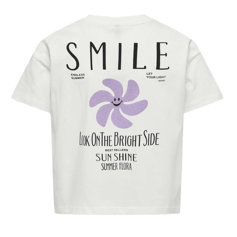 T-shirt Blanc Fille Kids Only Sun-veras Flower 2