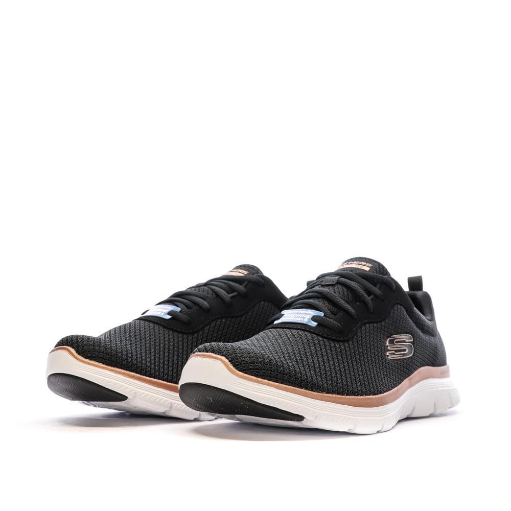 Chaussures de Sport Noir/Or-Rose Femme Skechers Flex Appeal 6