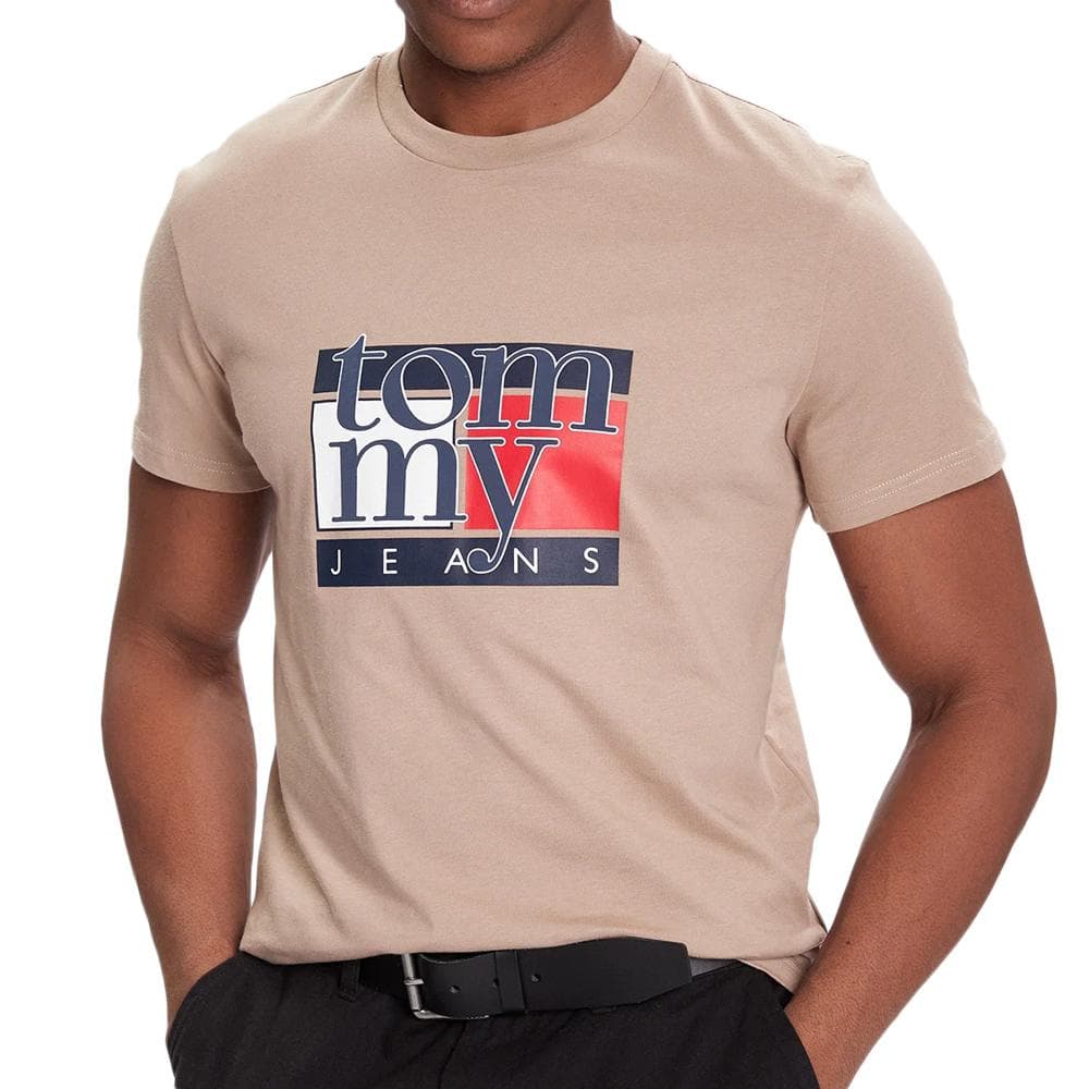 T-shirt Marron Homme Tommy Hilfiger Flag 1