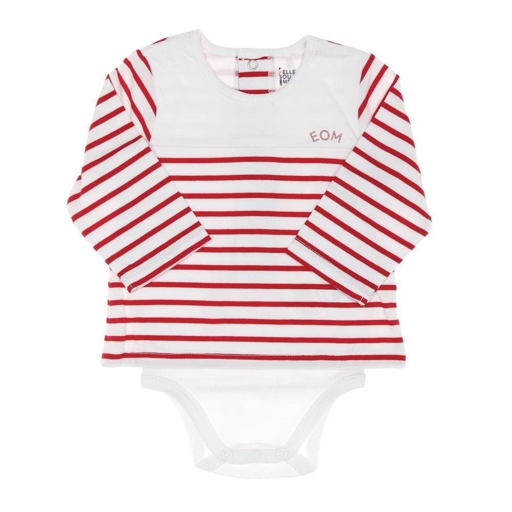 Body t-shirt Rouge/Blanc Garçon EOM Vabody 1