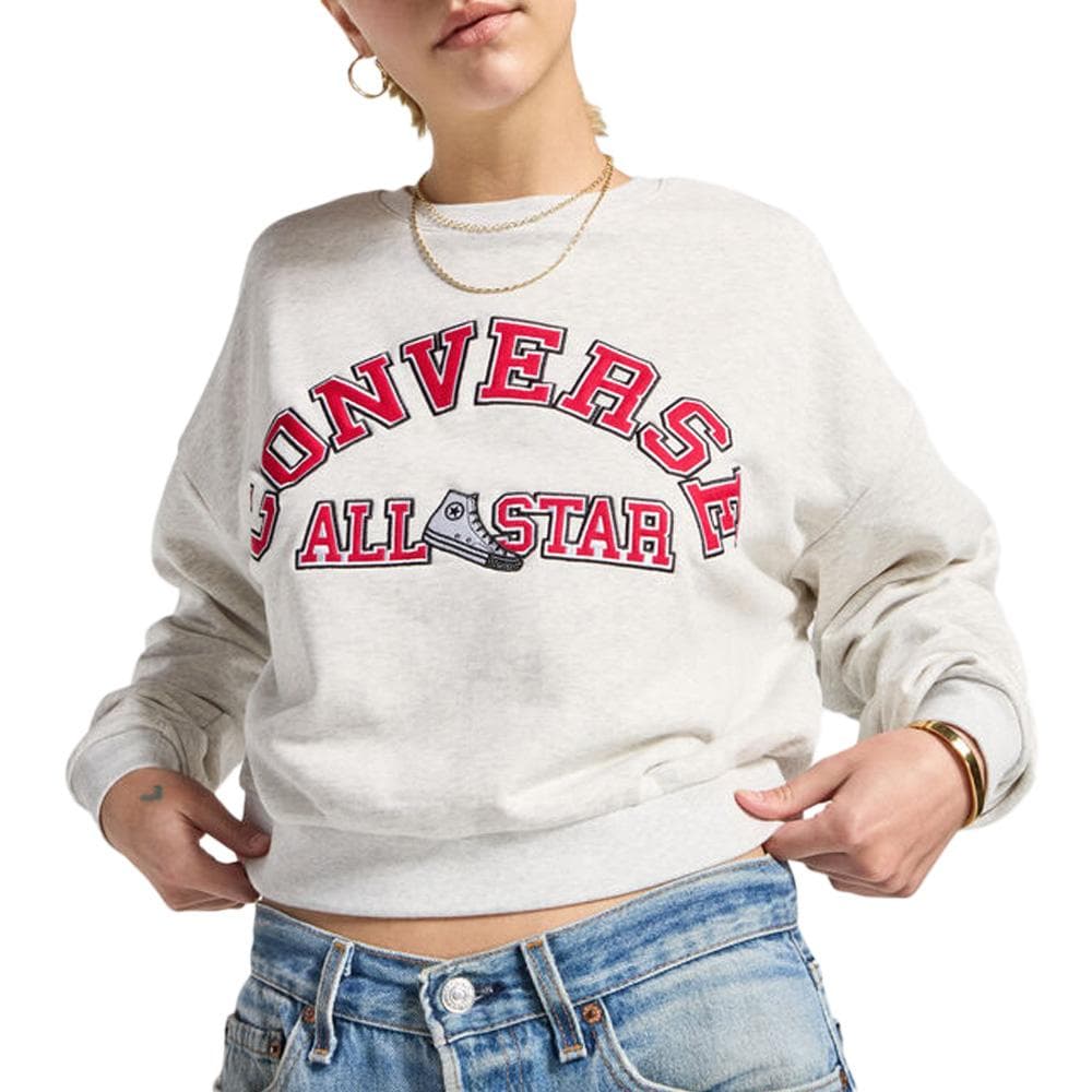 Sweat Gris/Rouge Femme Converse Retro 1
