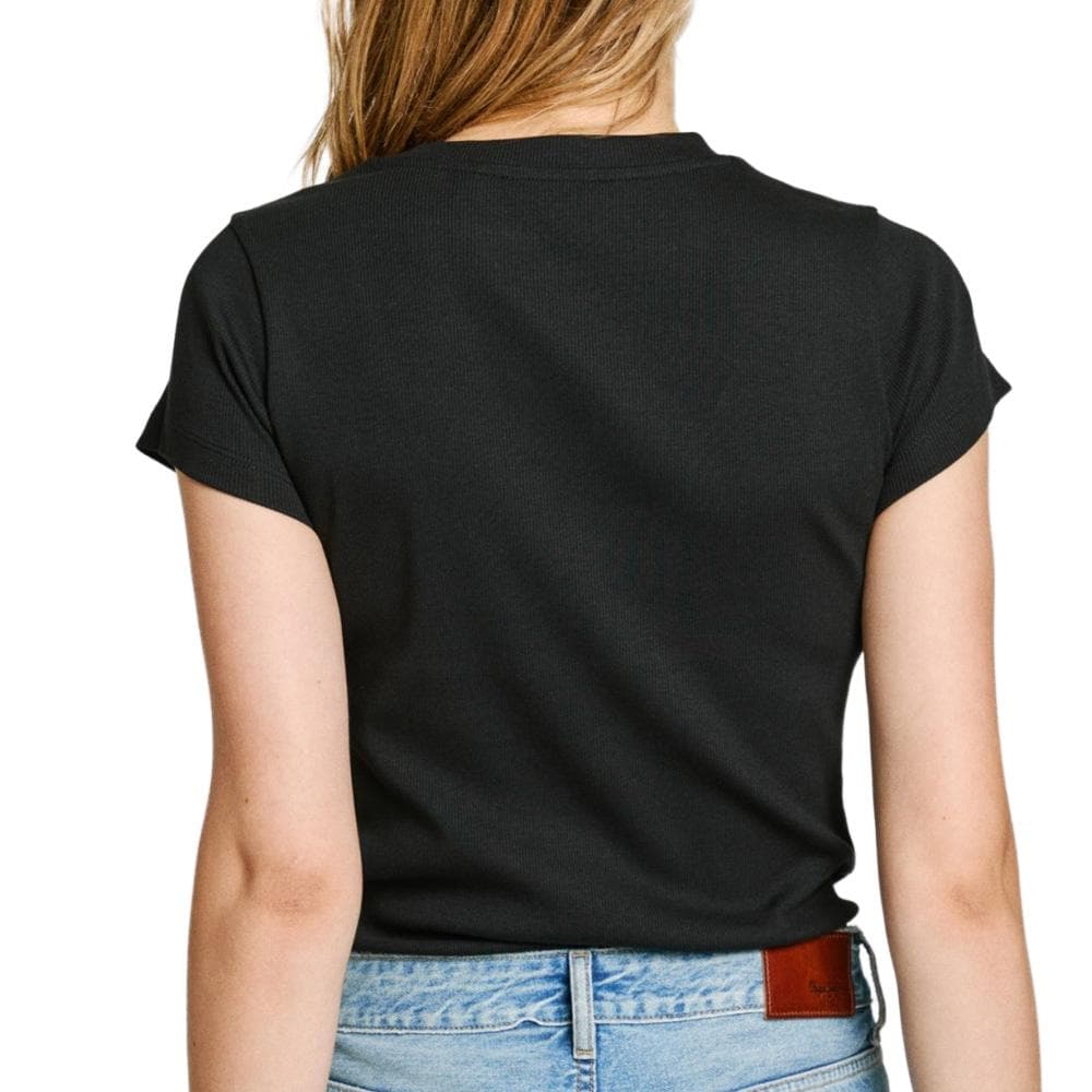T-Shirt Noir Femme Pepe jeans PL506037 2