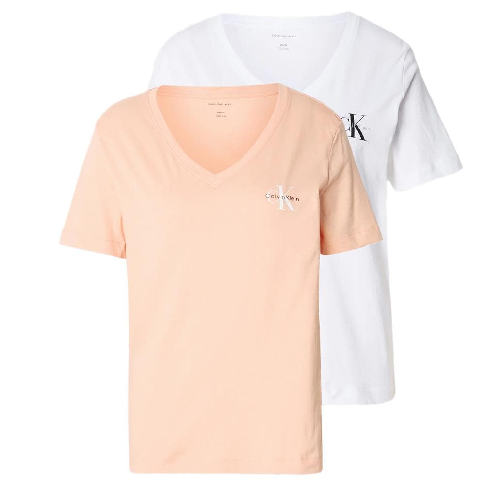 T-Shirt Orange/Blanc Femme Calvin Klein Jeans LV047C906G 1