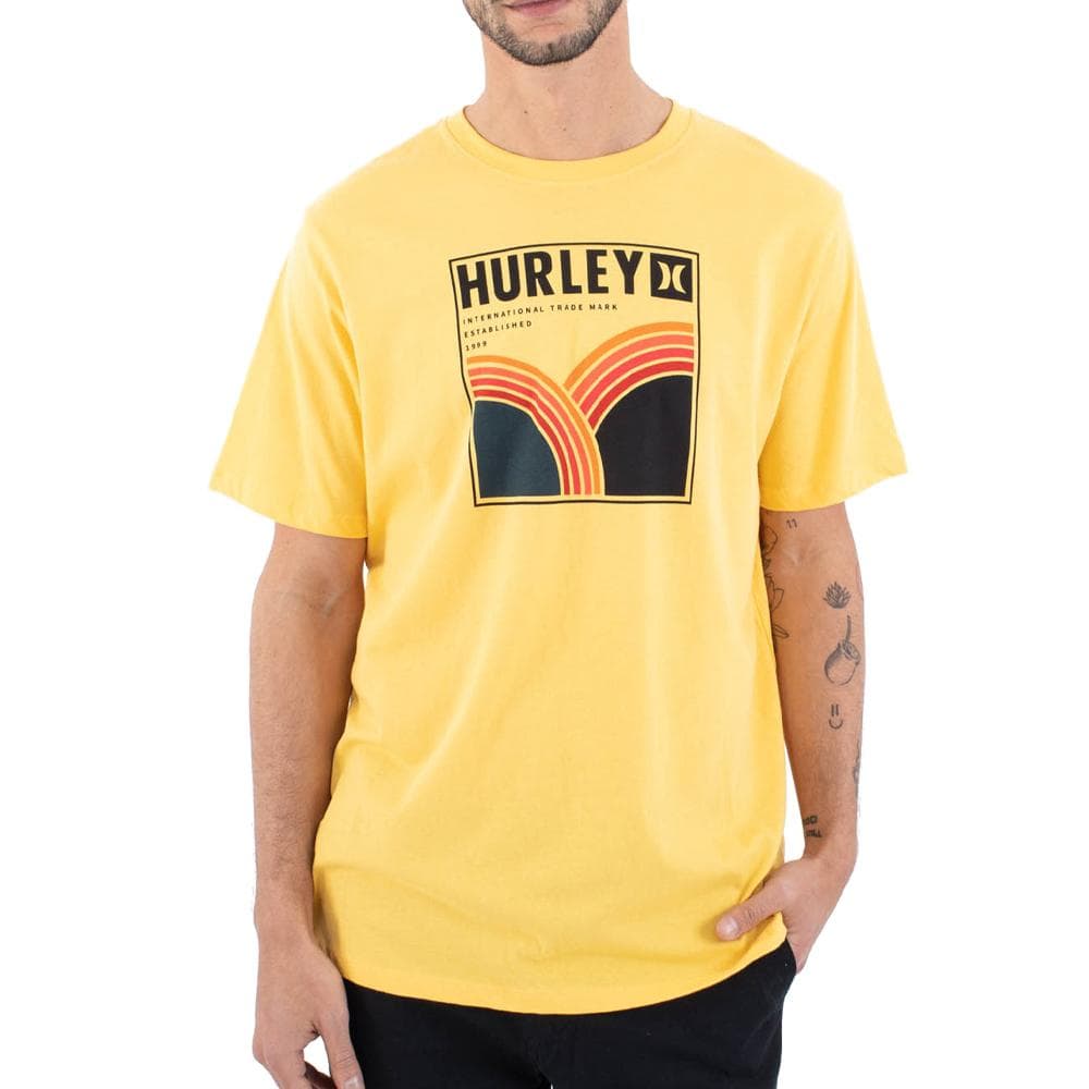 T-shirt Jaune Homme Hurley Rolling Hills 1