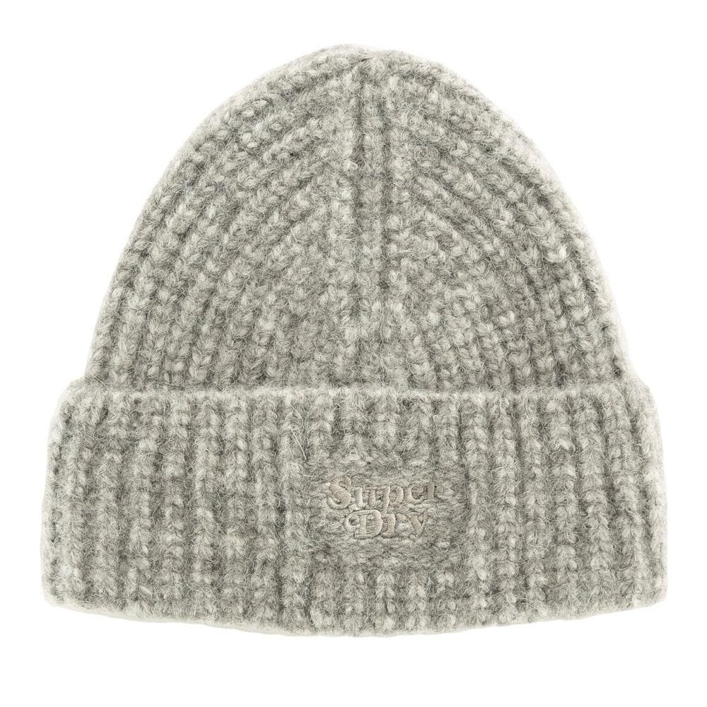 Bonnet Gris Clair Femme Superdry Rib Knit Beanie 1