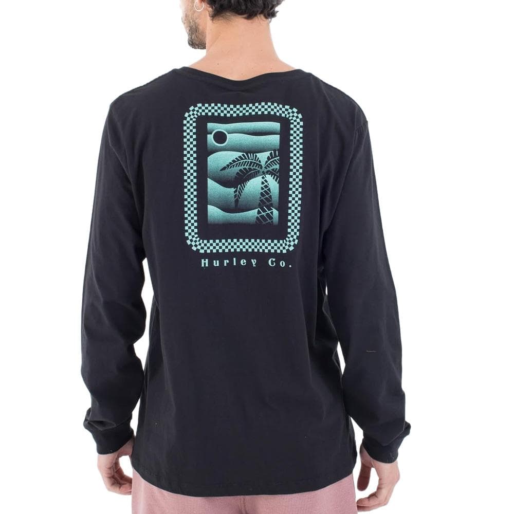 T-shirt Manches Longues Noir Homme Hurley Evd Checker 2