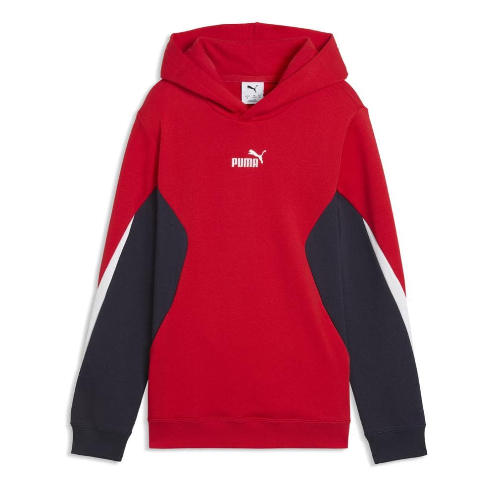 Sweat Rouge/Noir Garçon Puma Ess Block Hoodie Tr 1