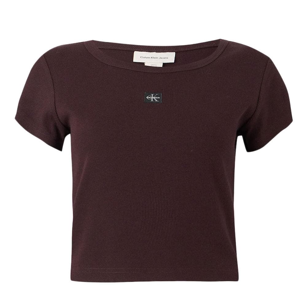 T-Shirt Marron Femme Calvin Klein Label 2x2 2
