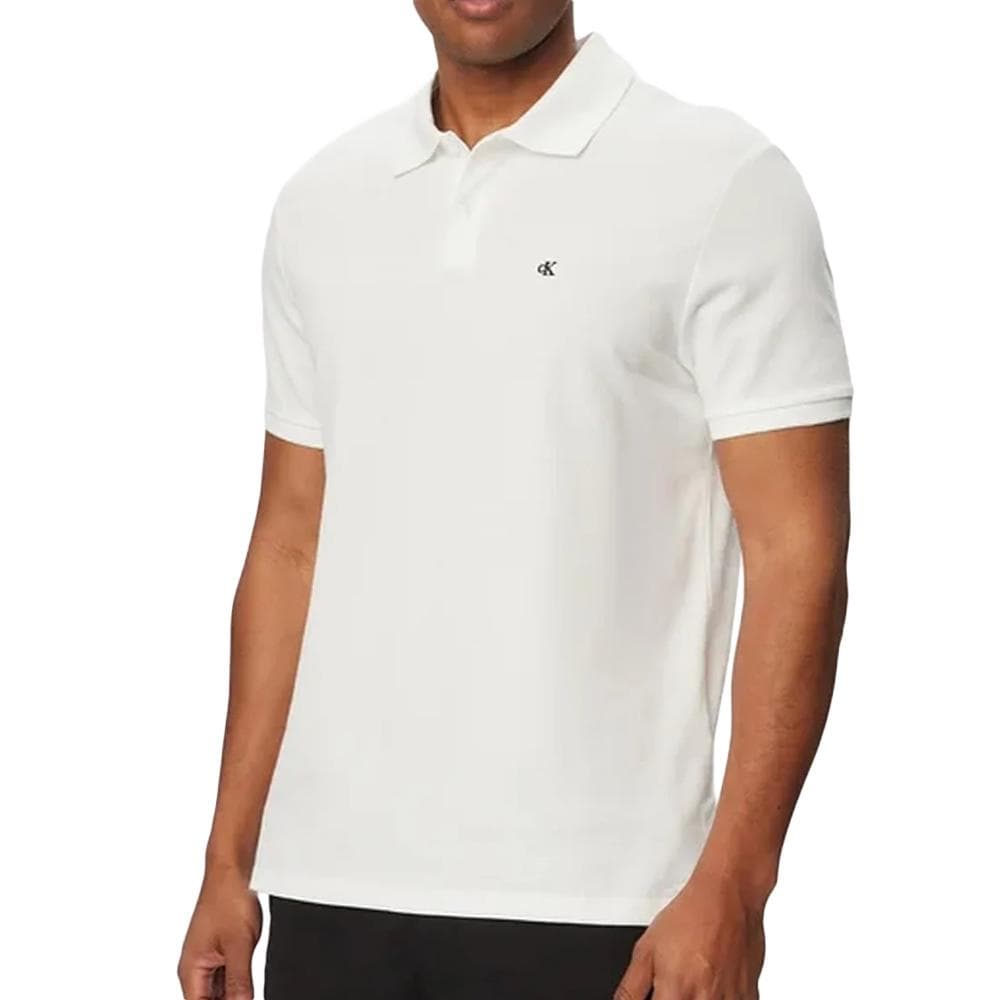 Polo Blanc Homme Calvin Klein Jeans Ss Monogram Piques 1