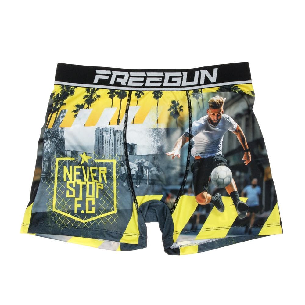 Boxer Noir/Jaune à Imprimés Homme Freegun NIN 1