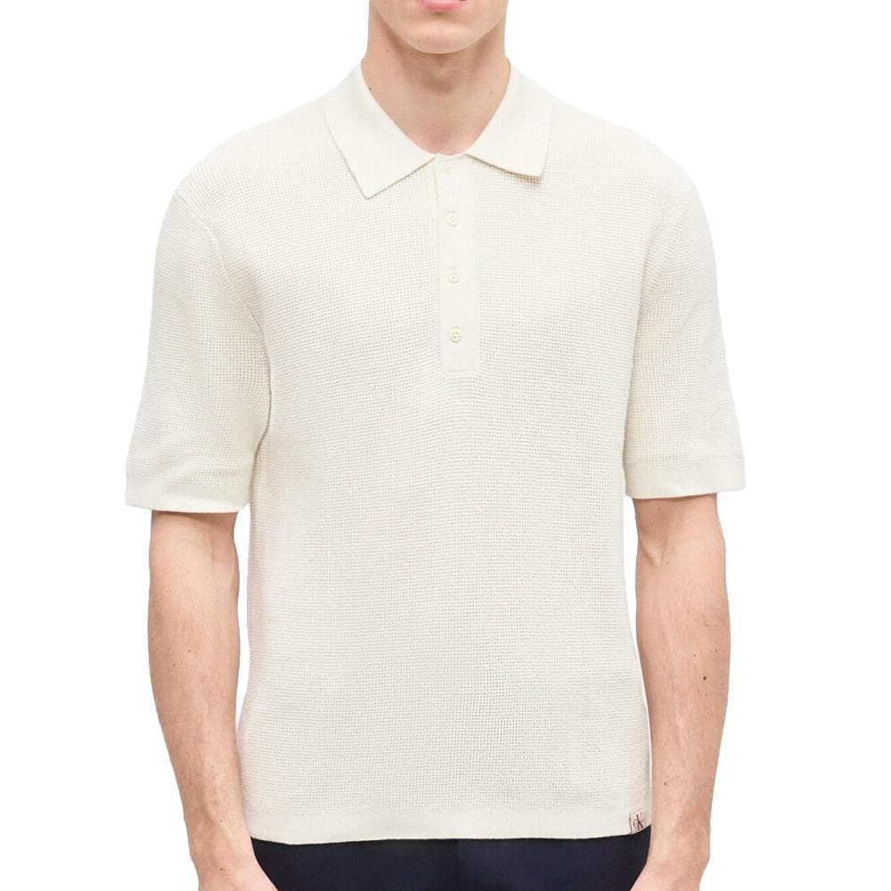 Polo Beige Homme Calvin Klein Jeans Waffle 1