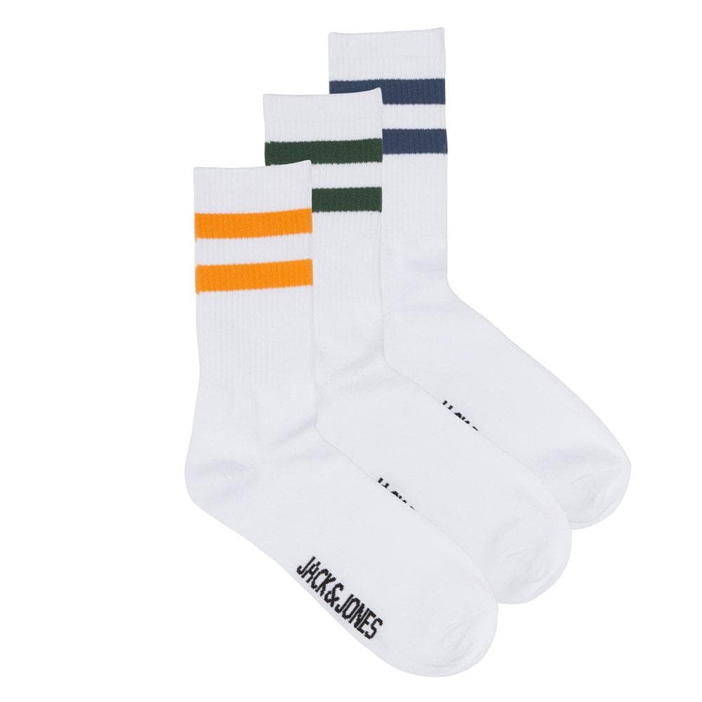 X3 Paires de Chaussettes Hautes Blanches Homme Jack & Jones Tennis 1
