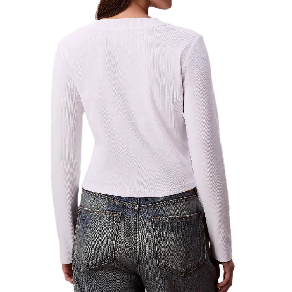 T-Shirt Manches Longues Blanc Femme Calvin Klein Jeans Baby 2