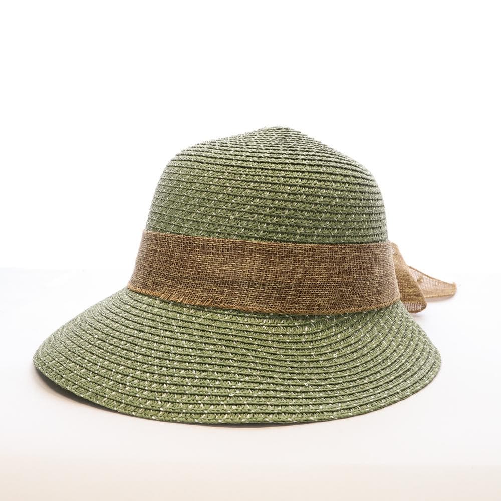 Chapeau de soleil en paille Kaki Via Lorenzo Pan Coupe Ocean 1