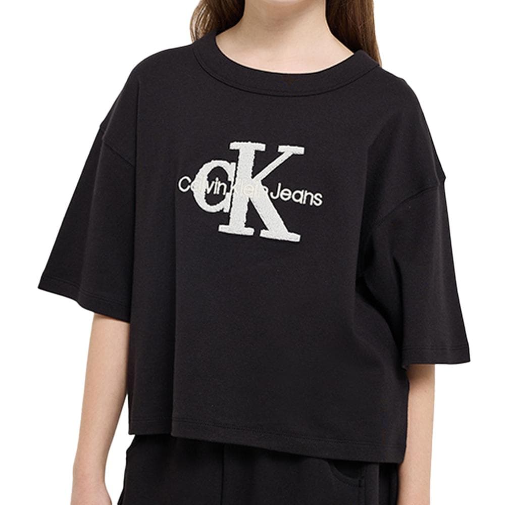 T-shirt Noir Fille Calvin Klein Jeans Teddy 1