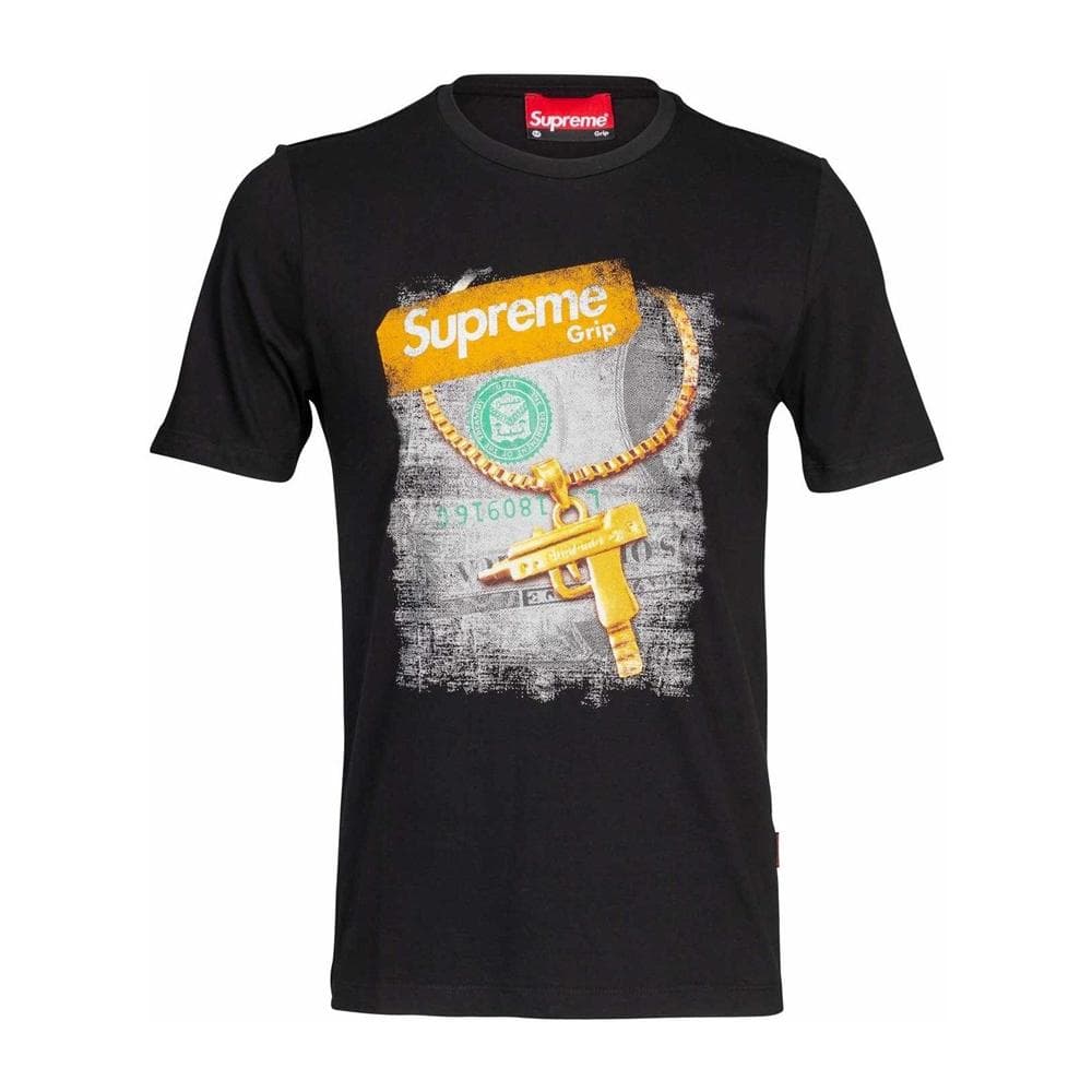 T-shirt Noir Homme Supreme Grip Gun 1