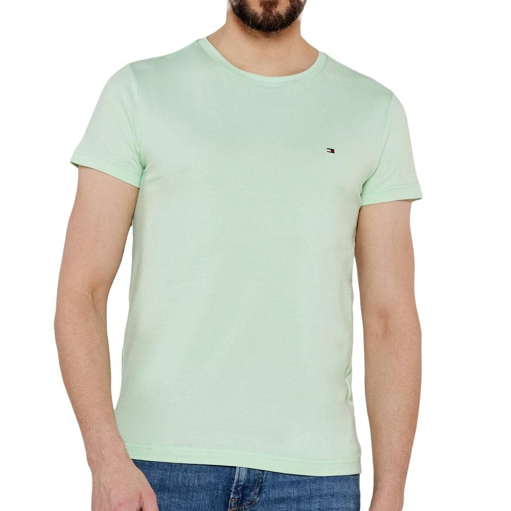 T-shirt Vert d'eau Homme Tommy Hilfiger Stretch Slim 1