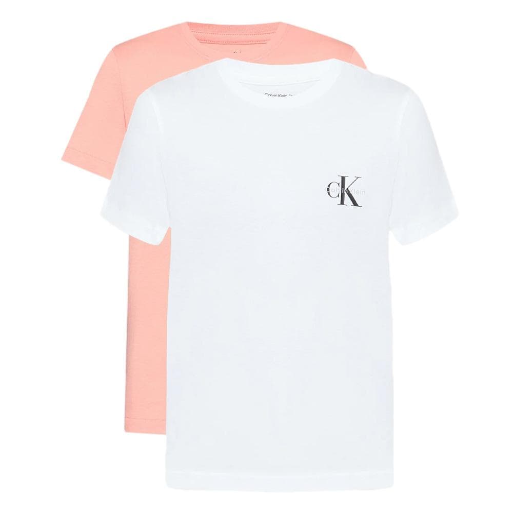Lot de 2 T-Shirt Rose/Blanc Femme Calvin Klein Jeans Monologo 1