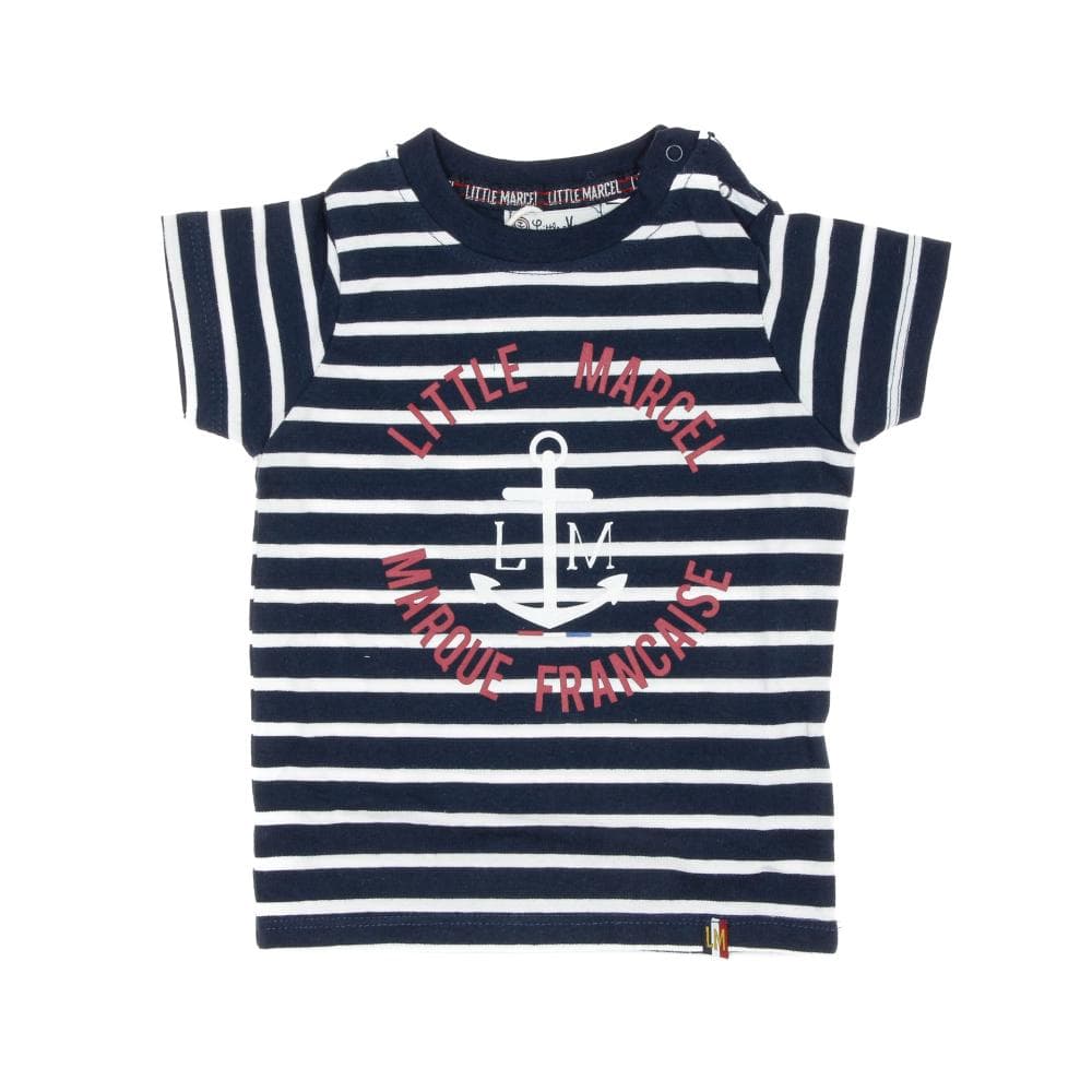 T-shirt Blanc/Marine Garçon Little Marcel LMEV0020 1